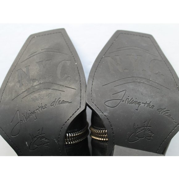 John Fluevog NYC City Spiral Open Toe Zip-Up Bootie / Size 6 / Black - Picture 11 of 12